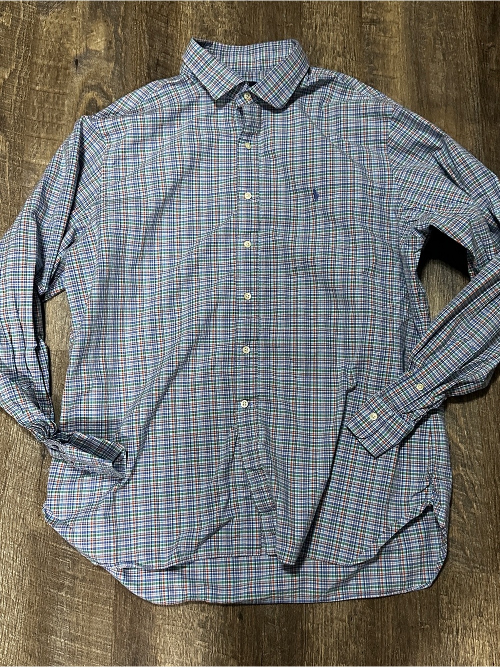 Polo Ralph Lauren Men’s Classic Fit Cotton Microcheck Plaid Dress Shirt 18 46